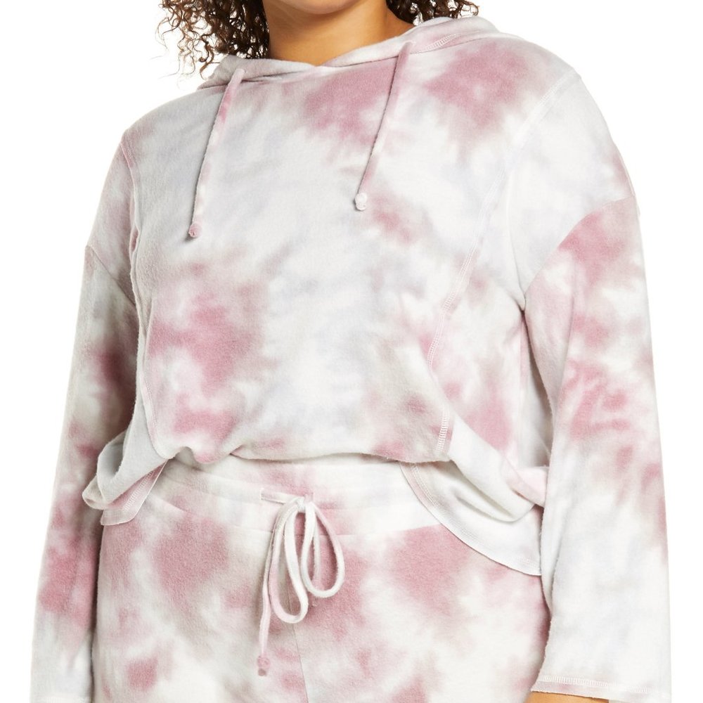 Brand New Plus Size Women's Adyson Parker Tie Dye Hoodie, Size 1X - Purple G461